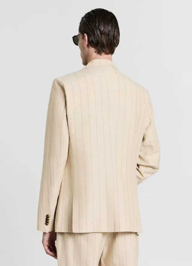 Calliope veste homme à rayures lin regular