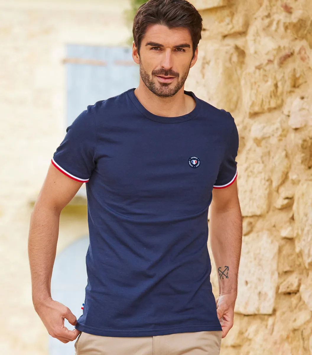 Cocorico Supporter T-Shirt Homme Marine Blason – Coton