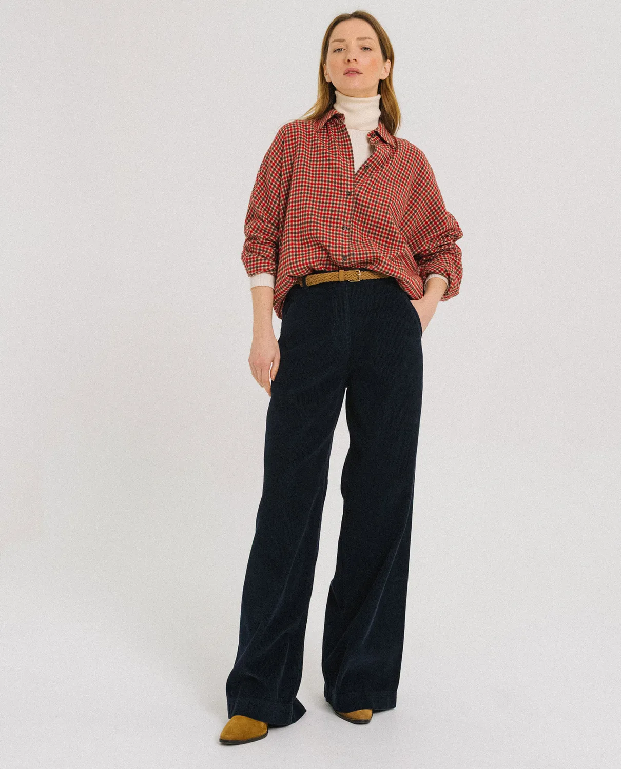 Tinsels Fedel Carbone pantalon velours brodé