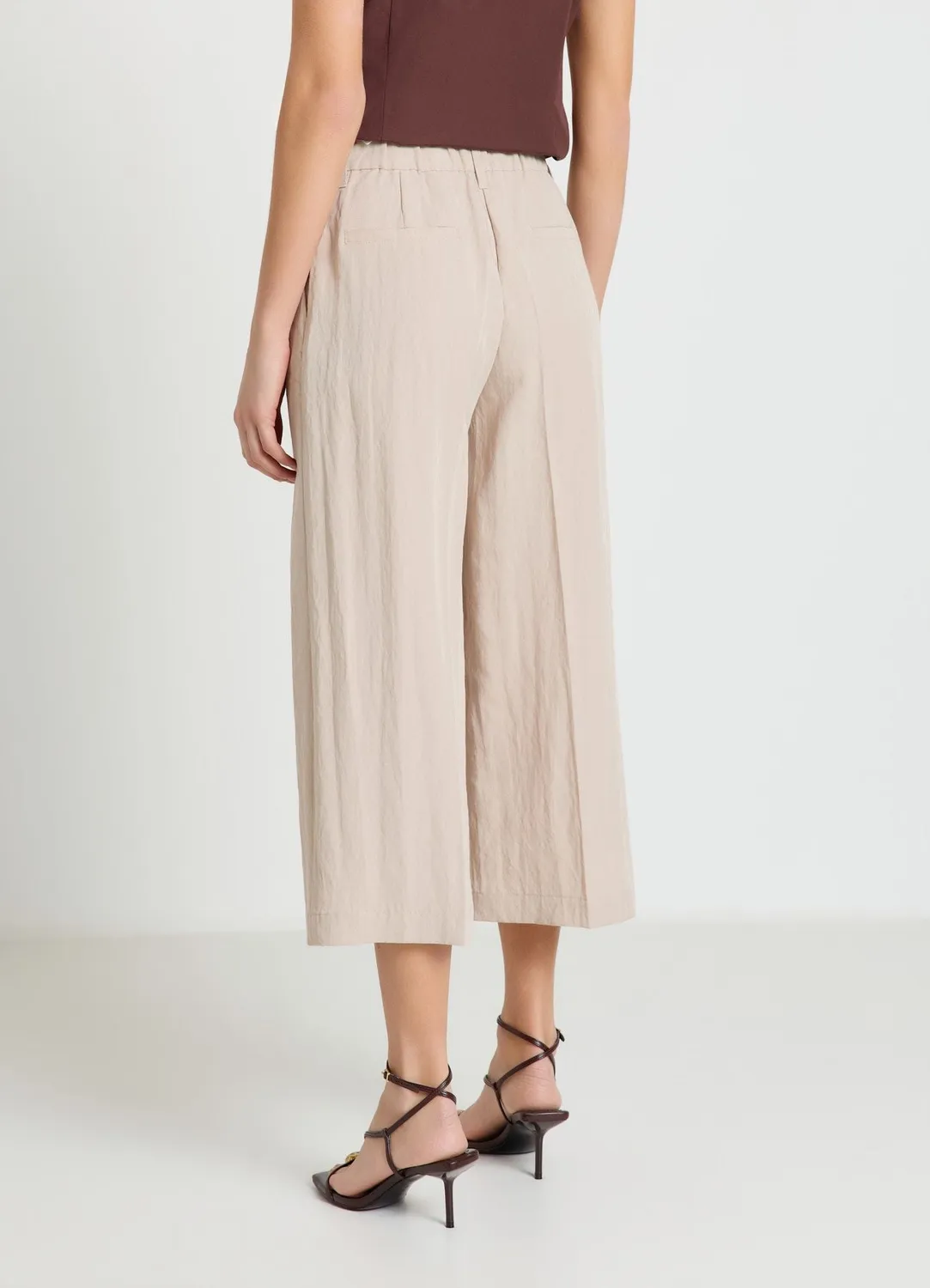 Calliope pantalon palazzo crop femme uni
