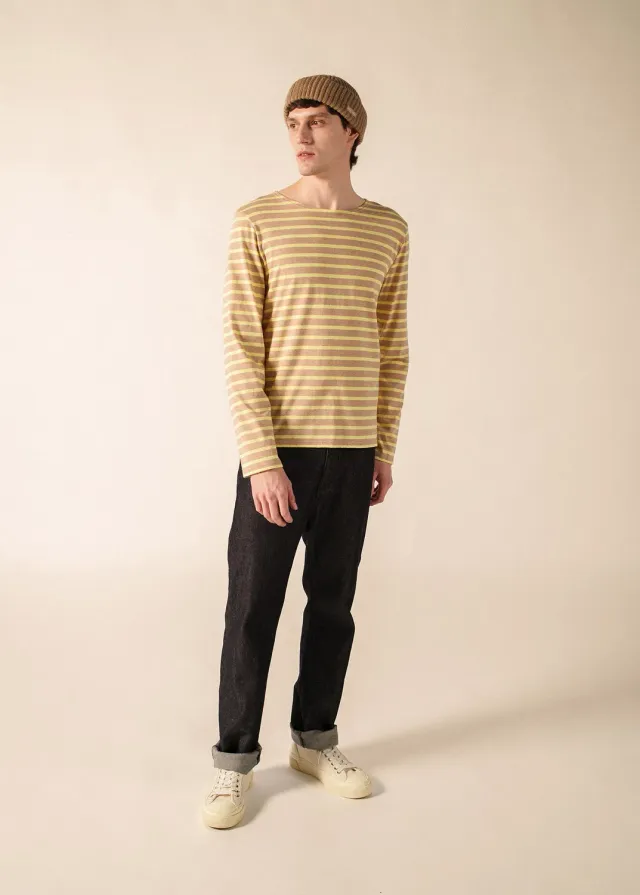 Saint James Minquiers marinière coton beige aube
