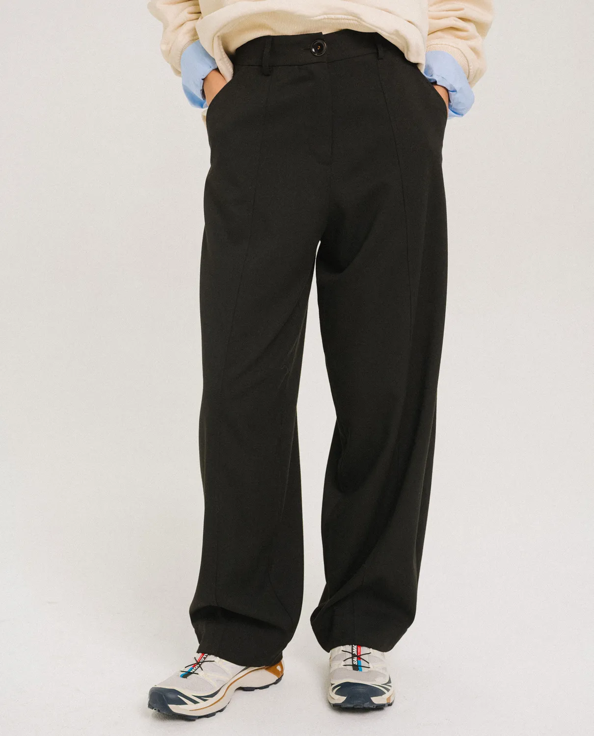 TINSELS EDWIN NOIR pantalon gabardine barrel