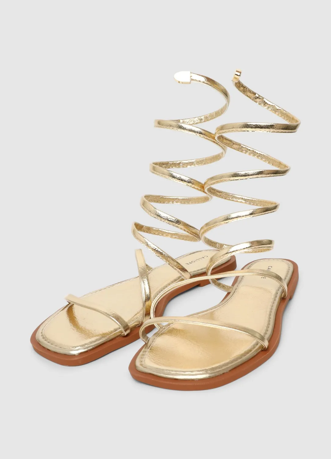 Calliope sandales plates spirale femme bout carré