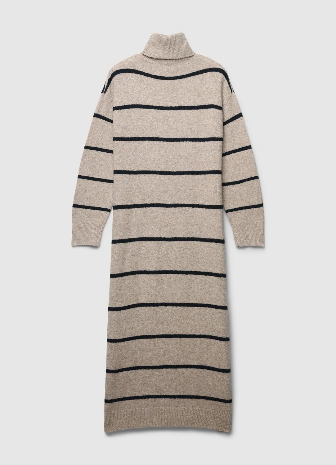 Calliope Robe longue col roulé femme rayée maille