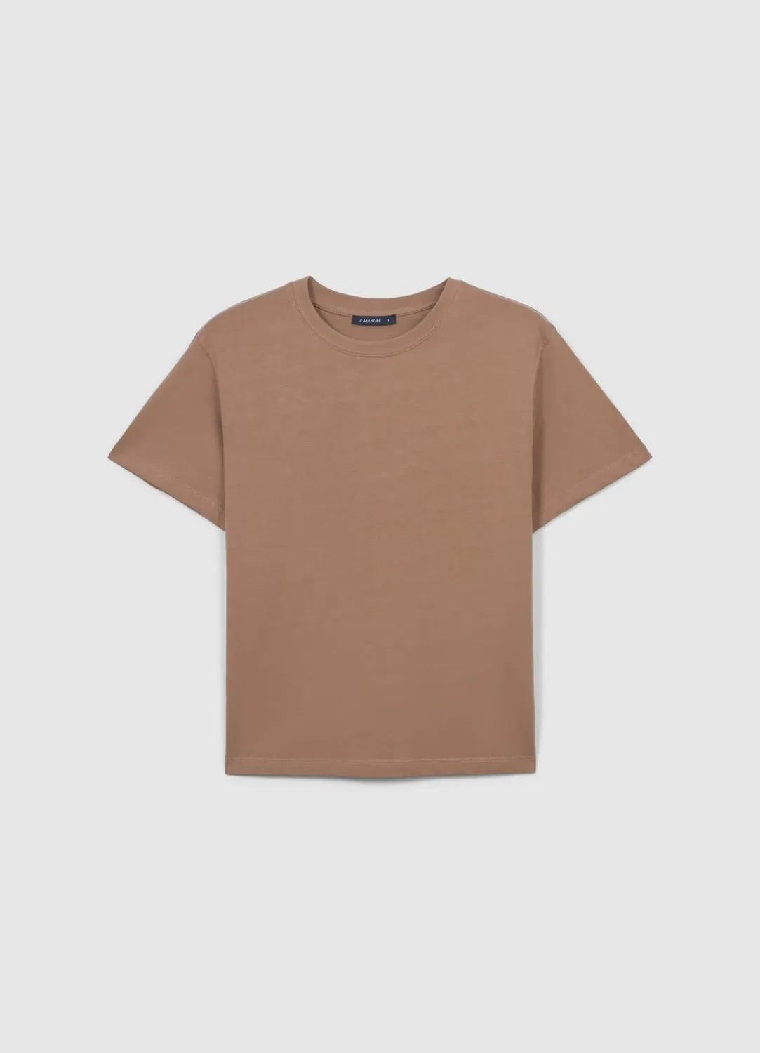 Calliope t-shirt coton uni femme col rond