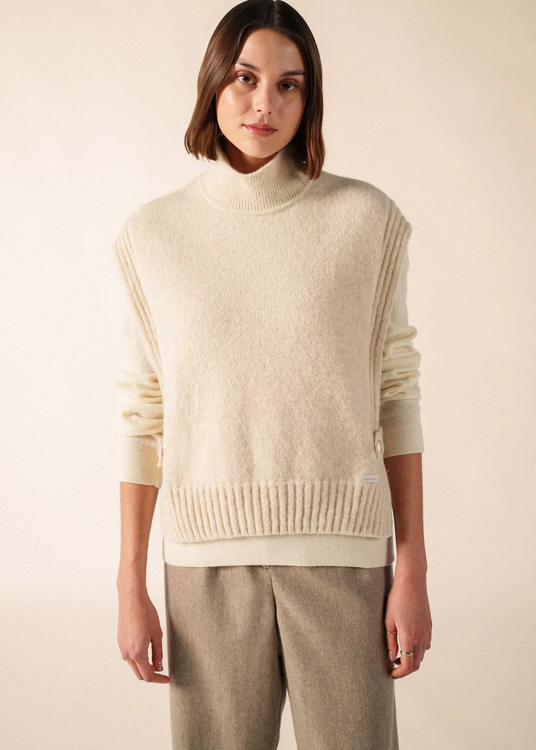 Saint James Ciboure plastron laine écume T1-T2