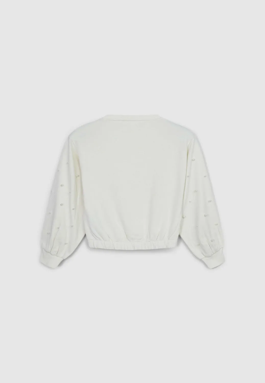 Calliope Sweat Perles Fille Col Rond Coton