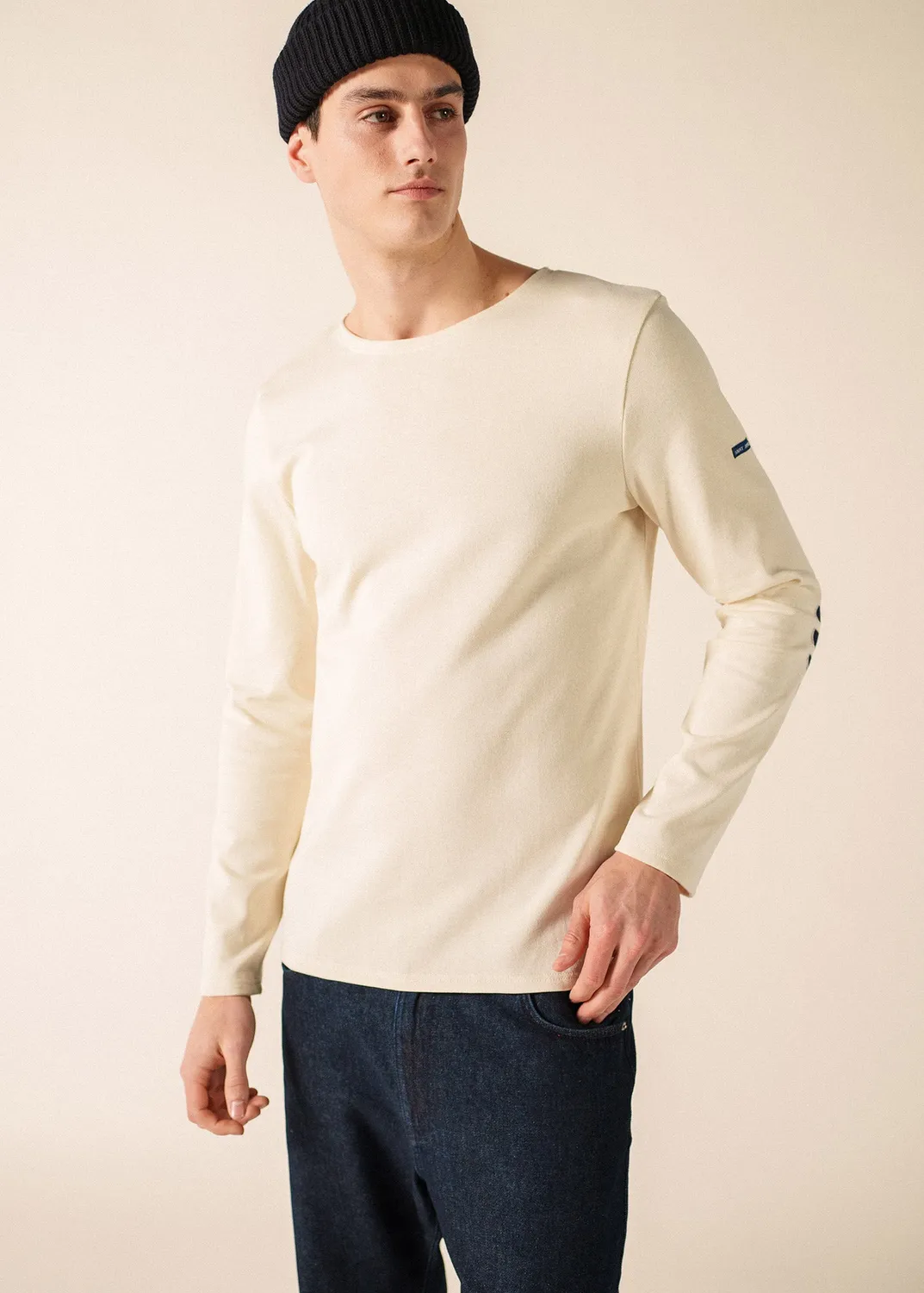 Saint James Méridien marinière ecru navy coudières coton
