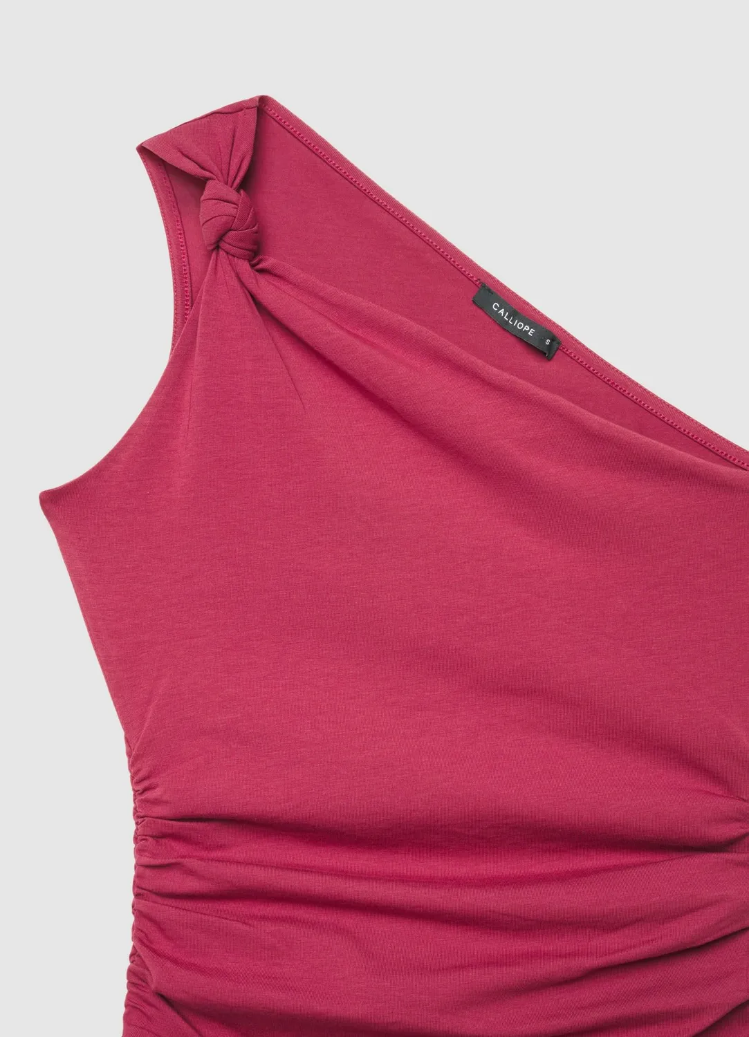 Calliope top mono-épaule nœud femme uni