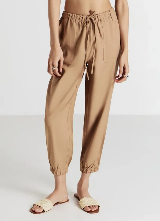 Calliope Jogger uni pantalon femme à cordon