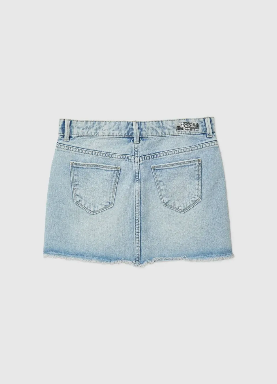 Calliope Jupe mini denim fille perles devant