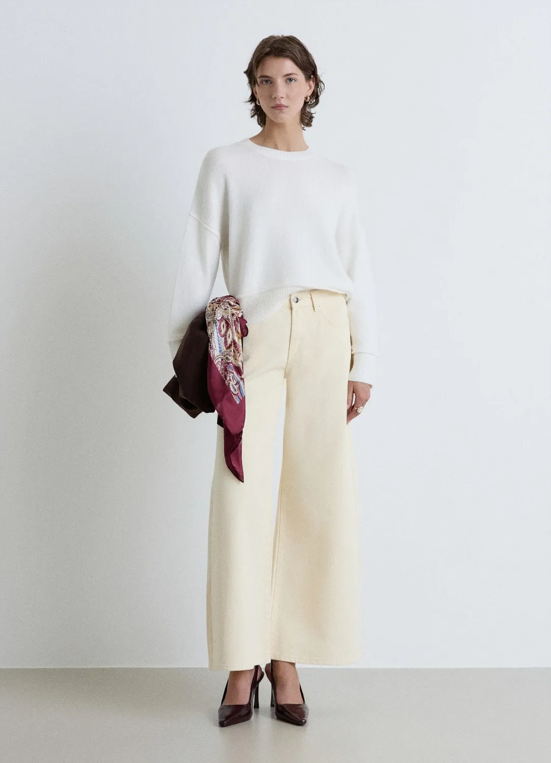 Calliope pull femme col rond manches longues uni