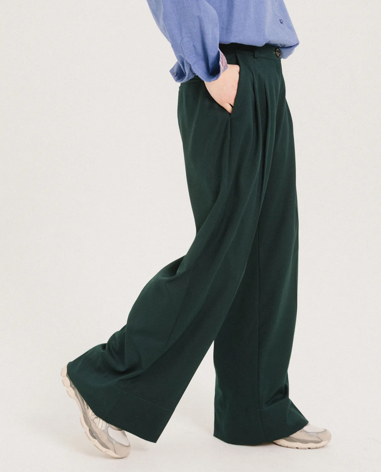 TINSELS UPTON FORET pantalon large gabardine