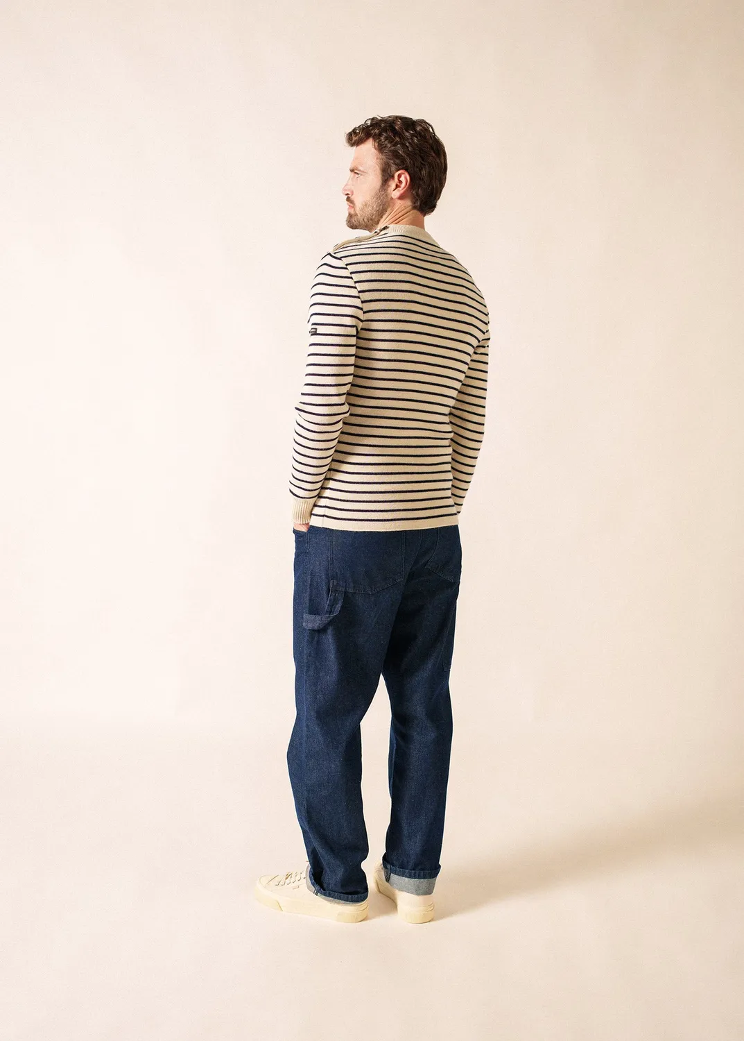 Saint James Matelot pull marin écru marine pur laine