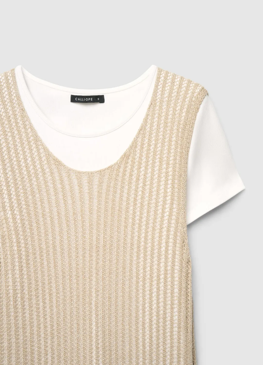 Calliope t-shirt femme bi-matière résille lacets