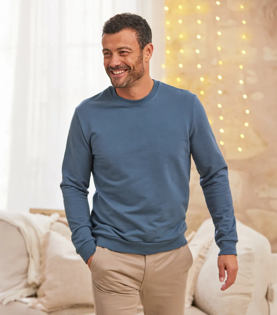 Cocorico Intemporel Sweat homme azur coton doux