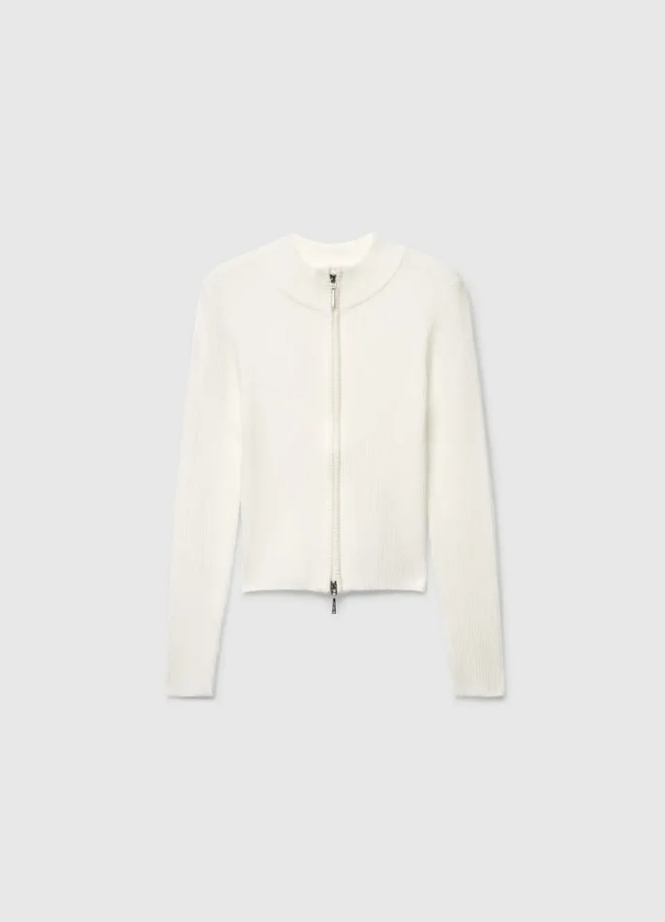 Calliope pull fille col montant zip côtelé uni