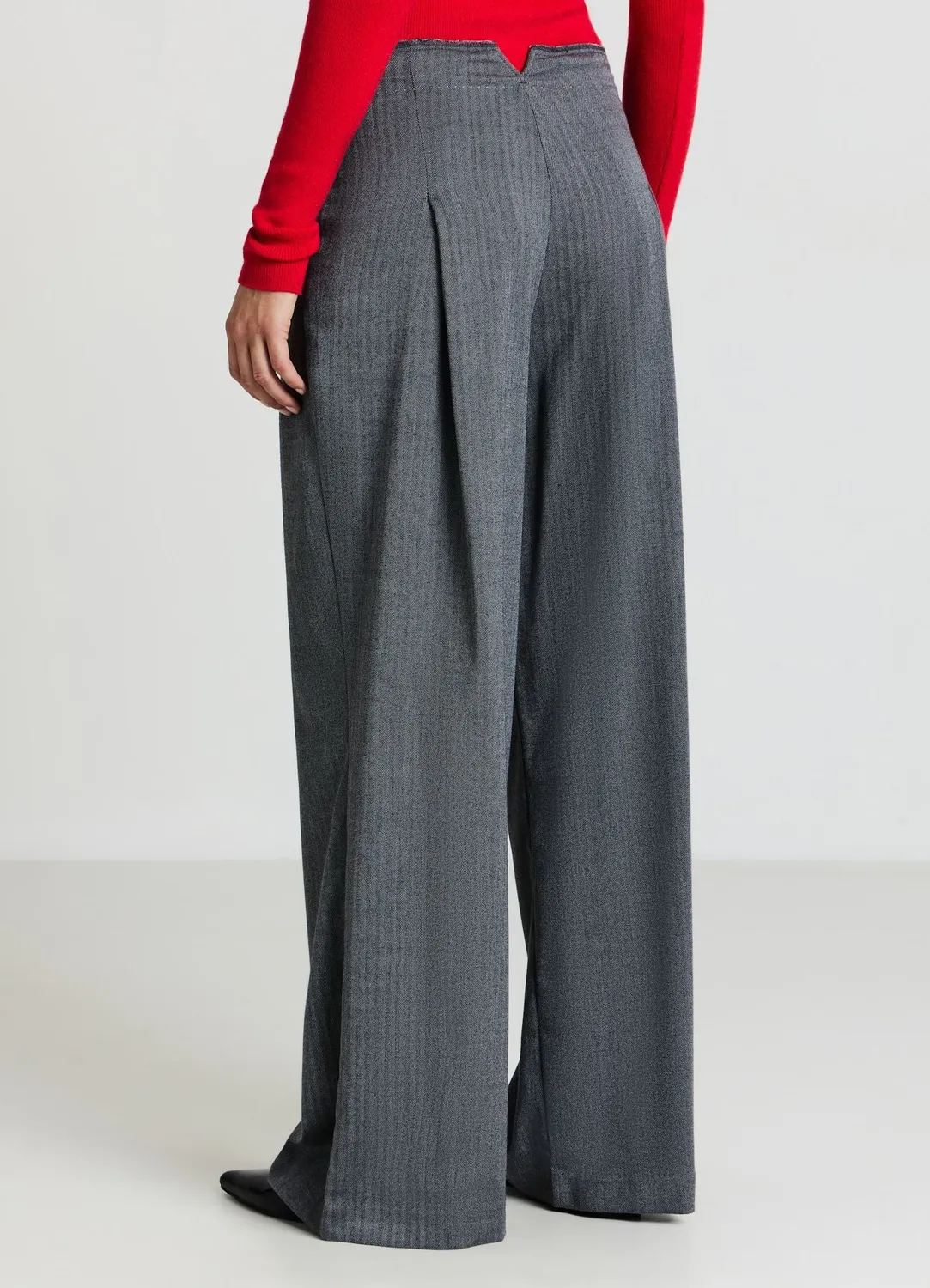 Calliope pantalon femme palazzo chevrons large