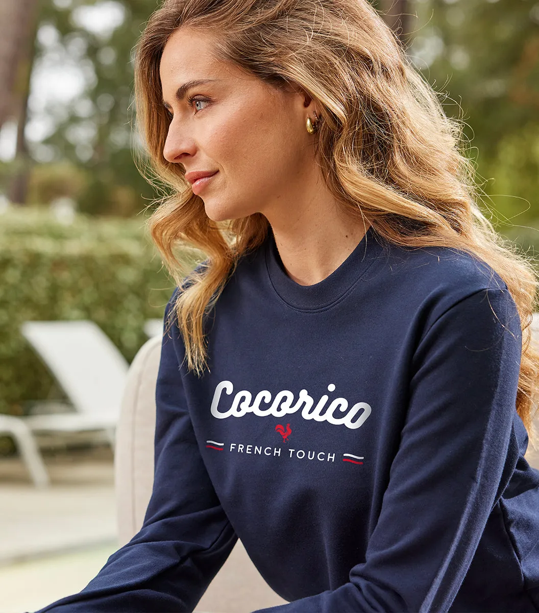 Cocorico French Touch sweat femme marine coton
