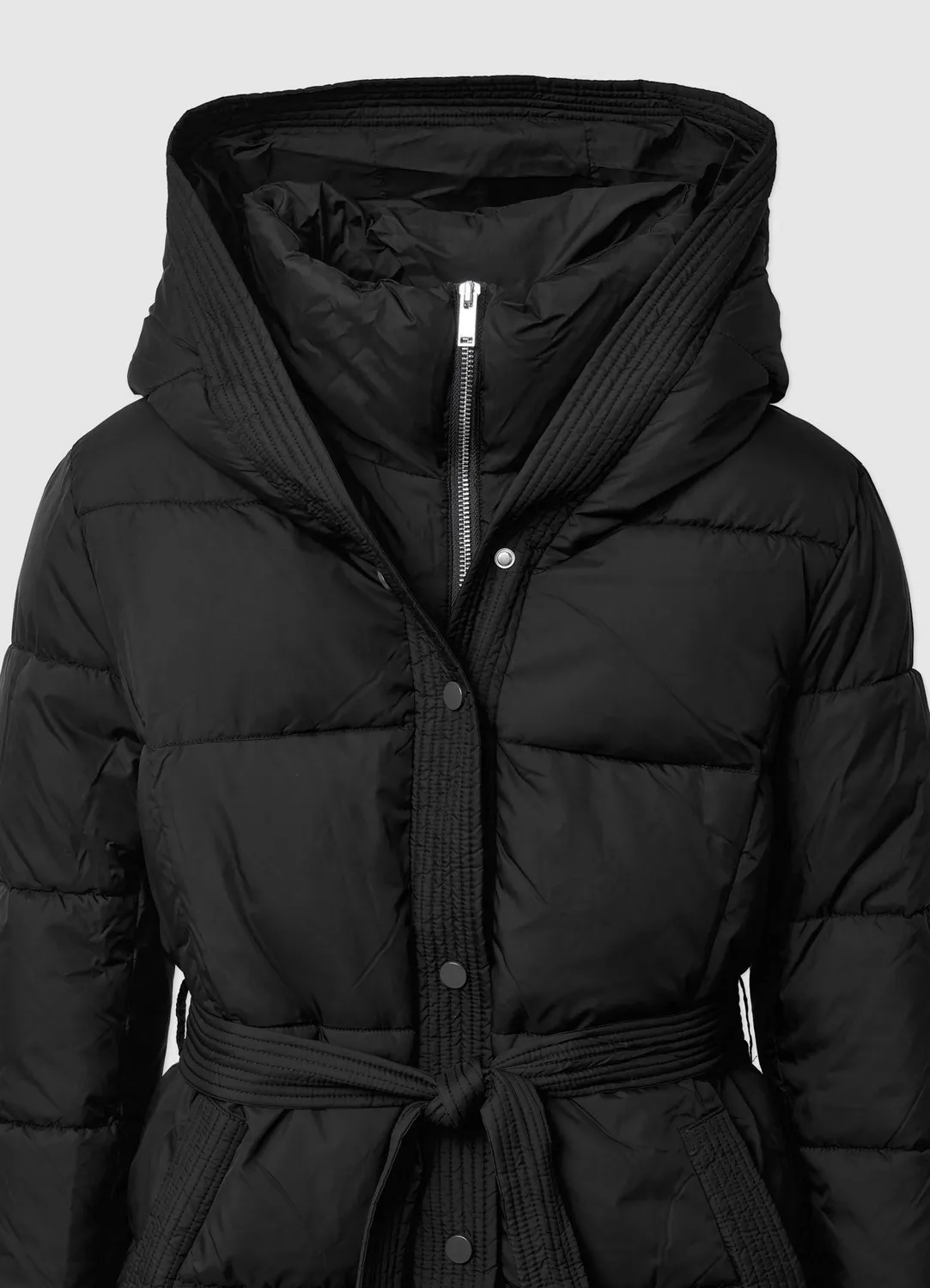 Calliope veste matelassée capuche ceinture femme uni