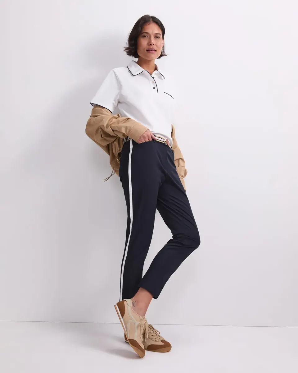 Sportscraft Evie pantalon capri coton rayure laterale