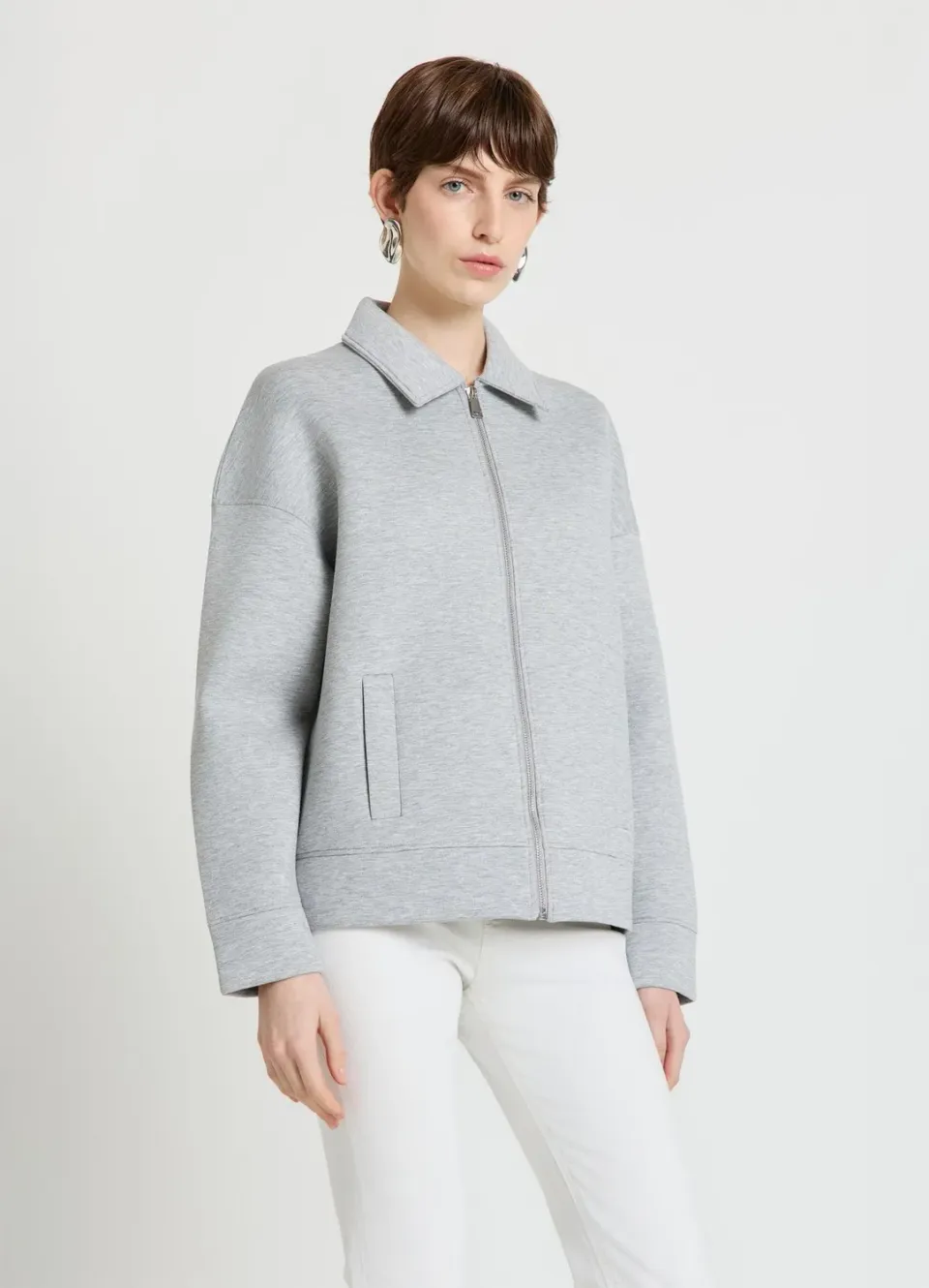 Calliope sweat zippé femme col montant uni
