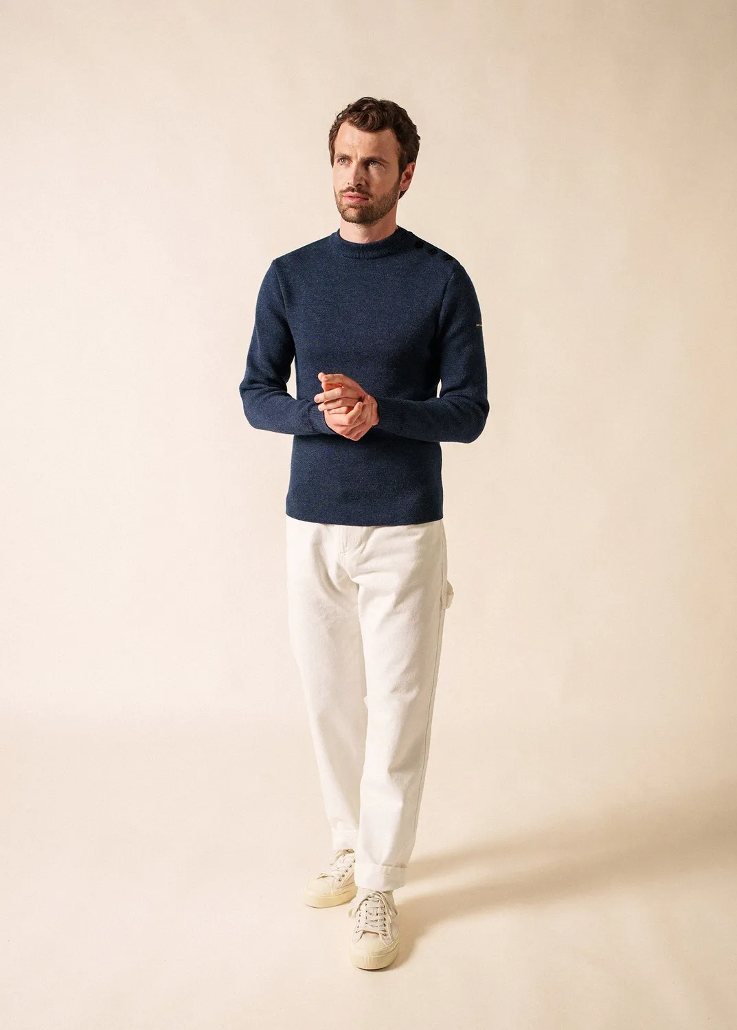 Saint James Matelot pull marin bleu chine pure laine