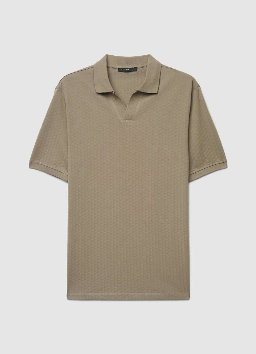 Calliope polo homme col ouvert jacquard uni