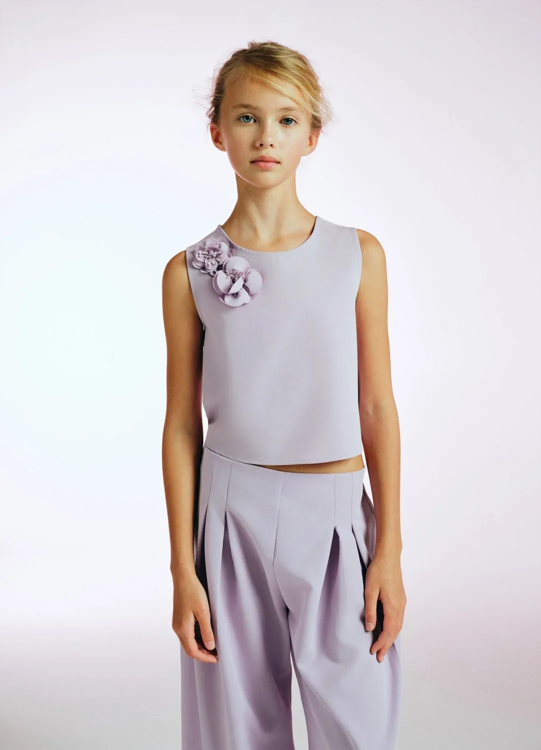 Calliope top fille fleurs sans manches cérémonie