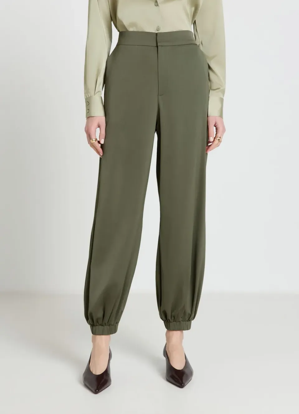 Calliope pantalon jogger femme taille haute soirée