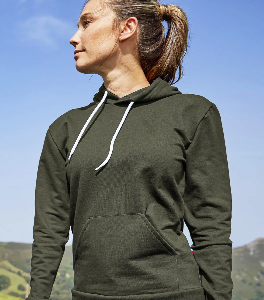 Cocorico Intemporel sweat à capuche femme kaki coton