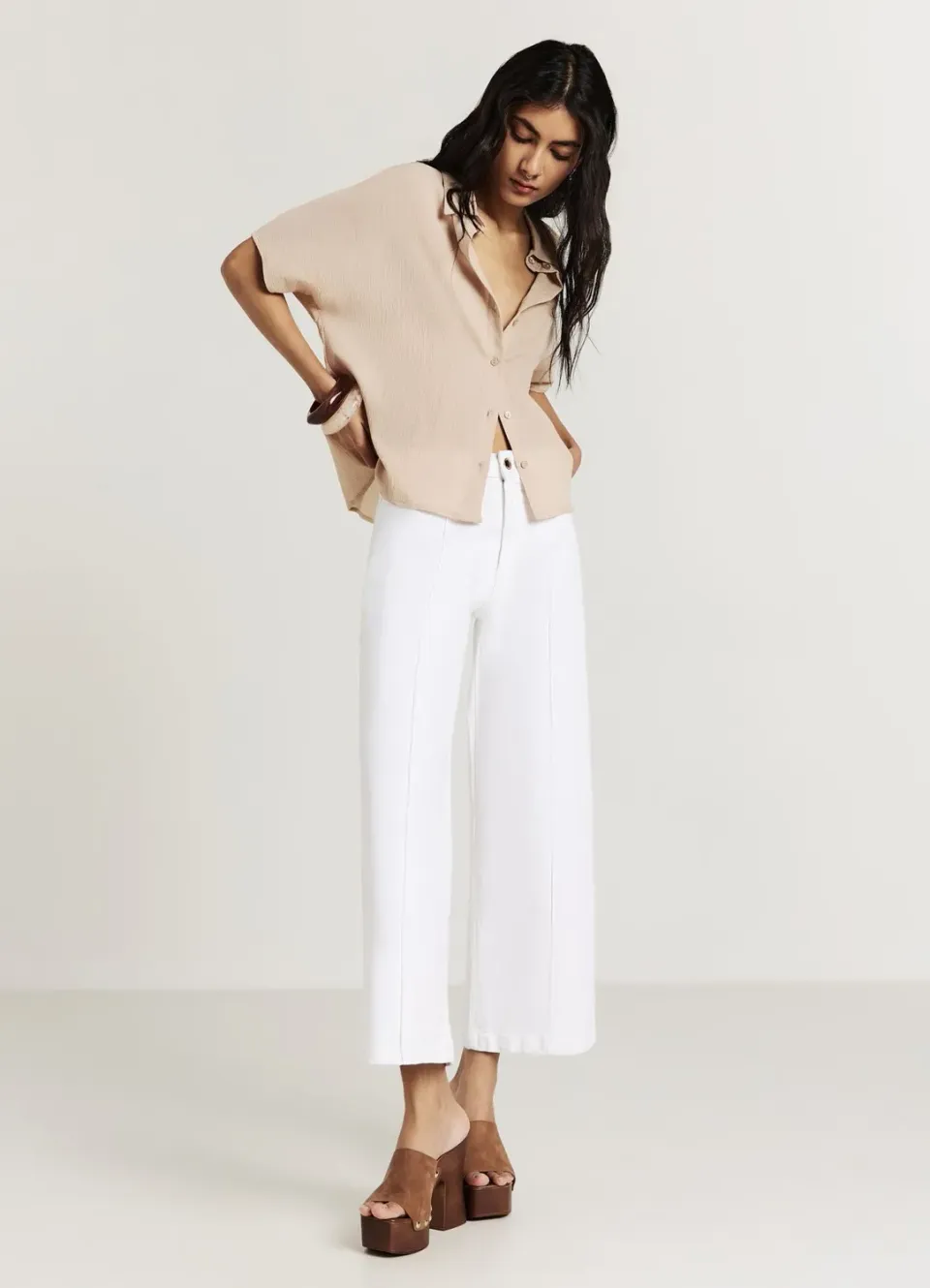 Calliope chemise coton femme manches courtes unie