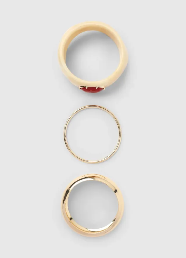 Calliope Lot 3 bracelets rigides femme pierre ovale