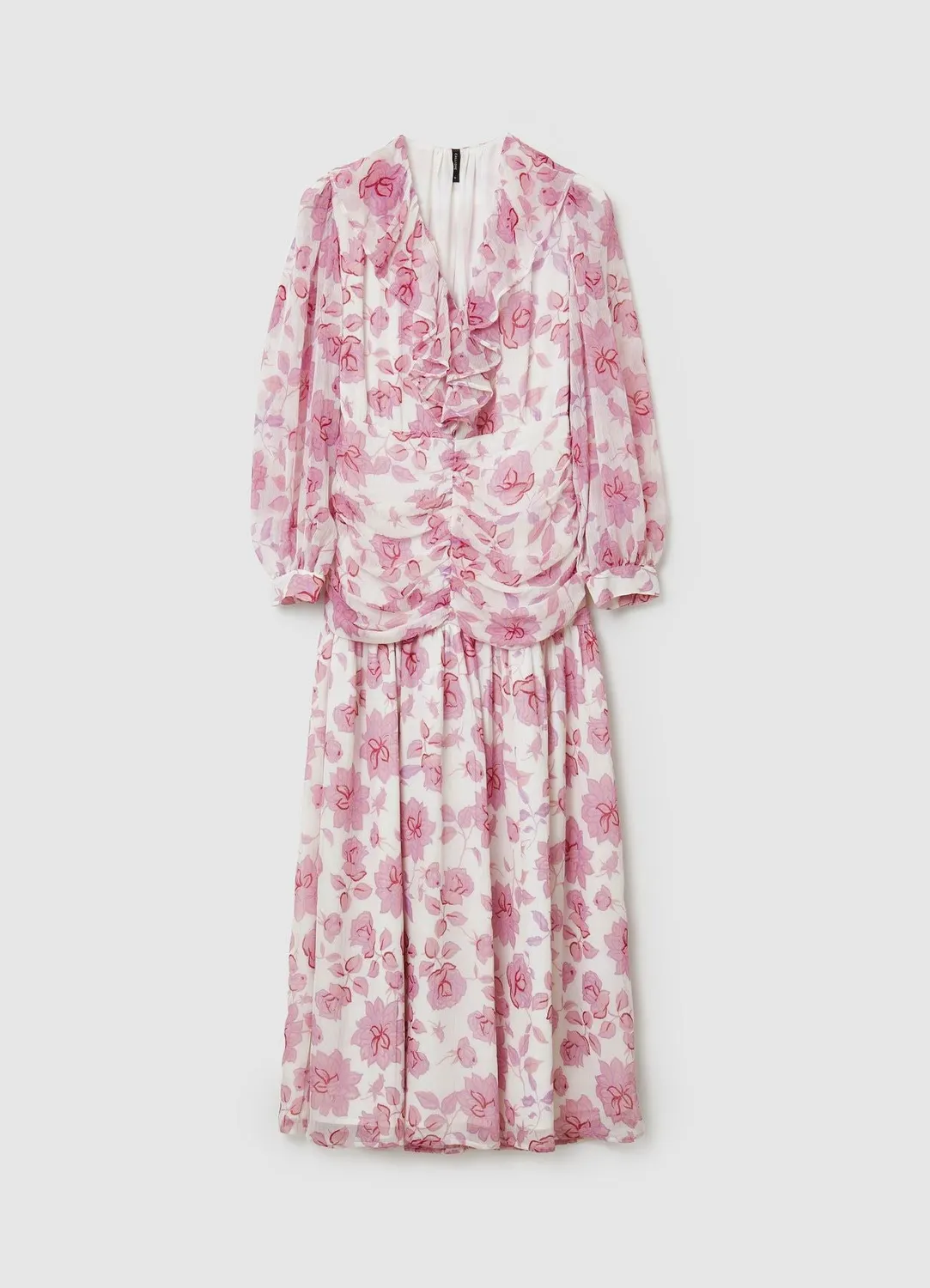 Calliope Atelier robe midi fleurs manches longues