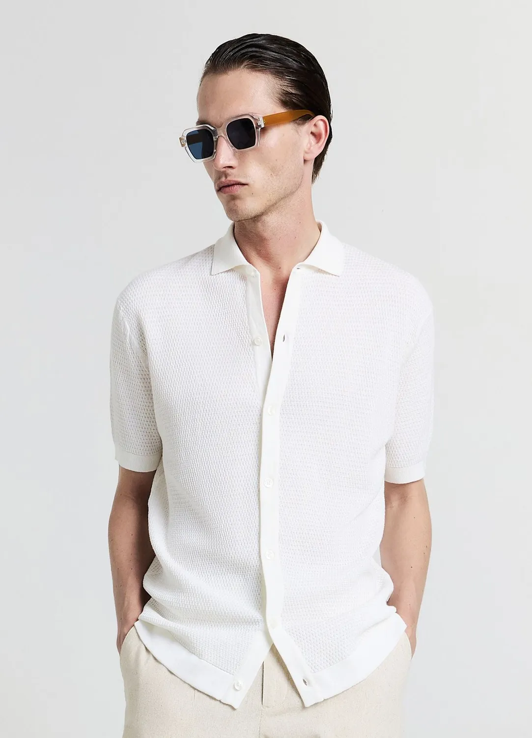 Calliope chemise maille coton manches courtes homme
