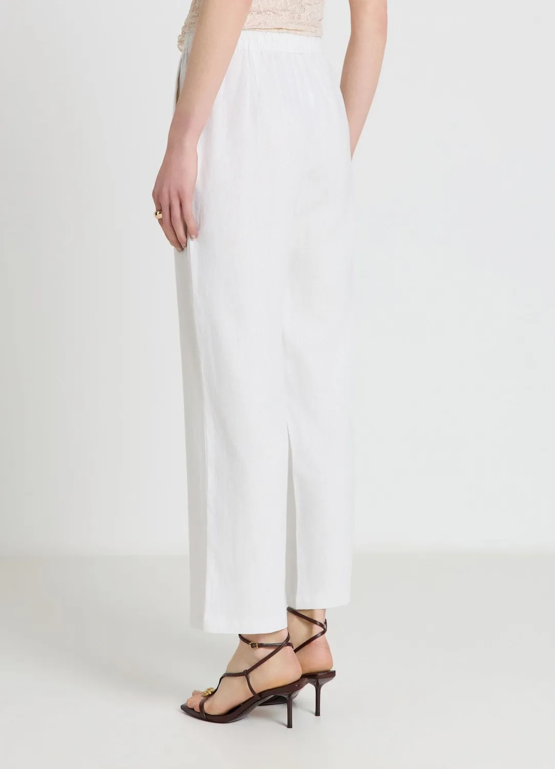Calliope Pantalon jogger lin femme taille haute