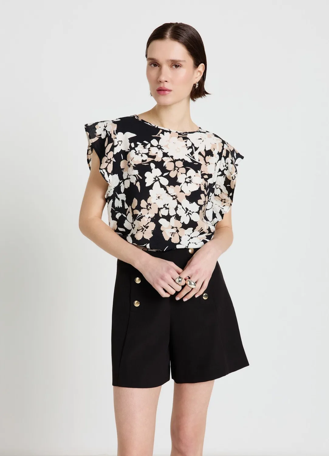 Calliope blouse florale femme manches volants