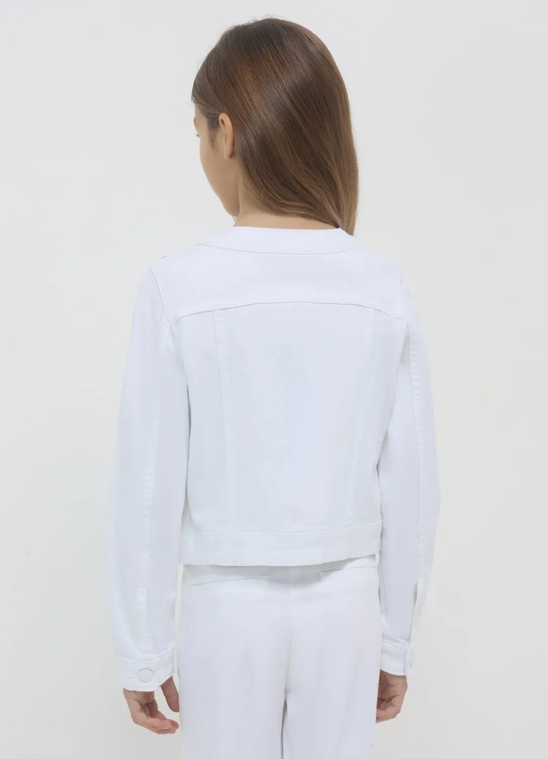 Calliope Veste Fille Coton Col Coréen Appliqués
