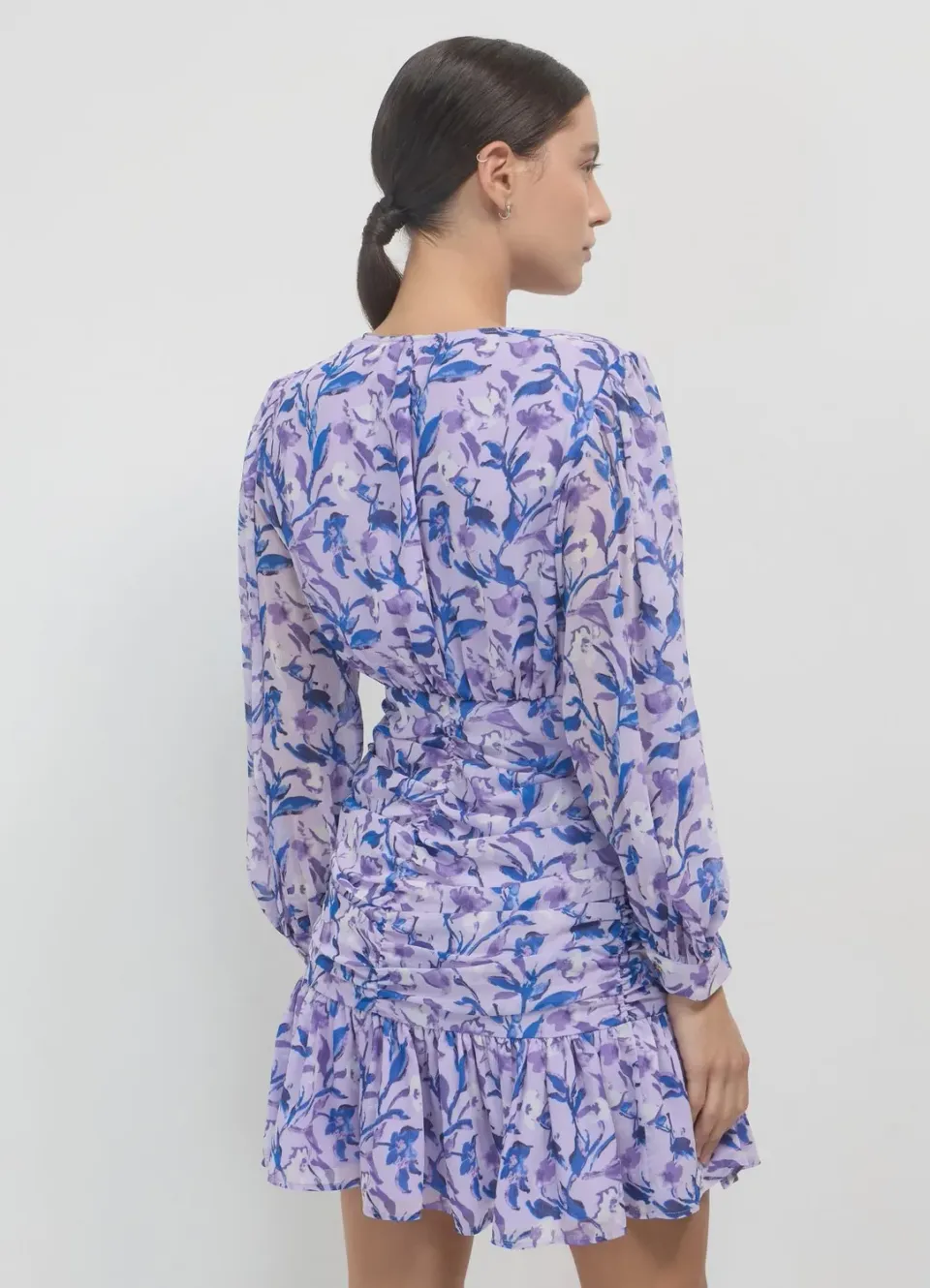 Calliope robe courte femme fleurie col V