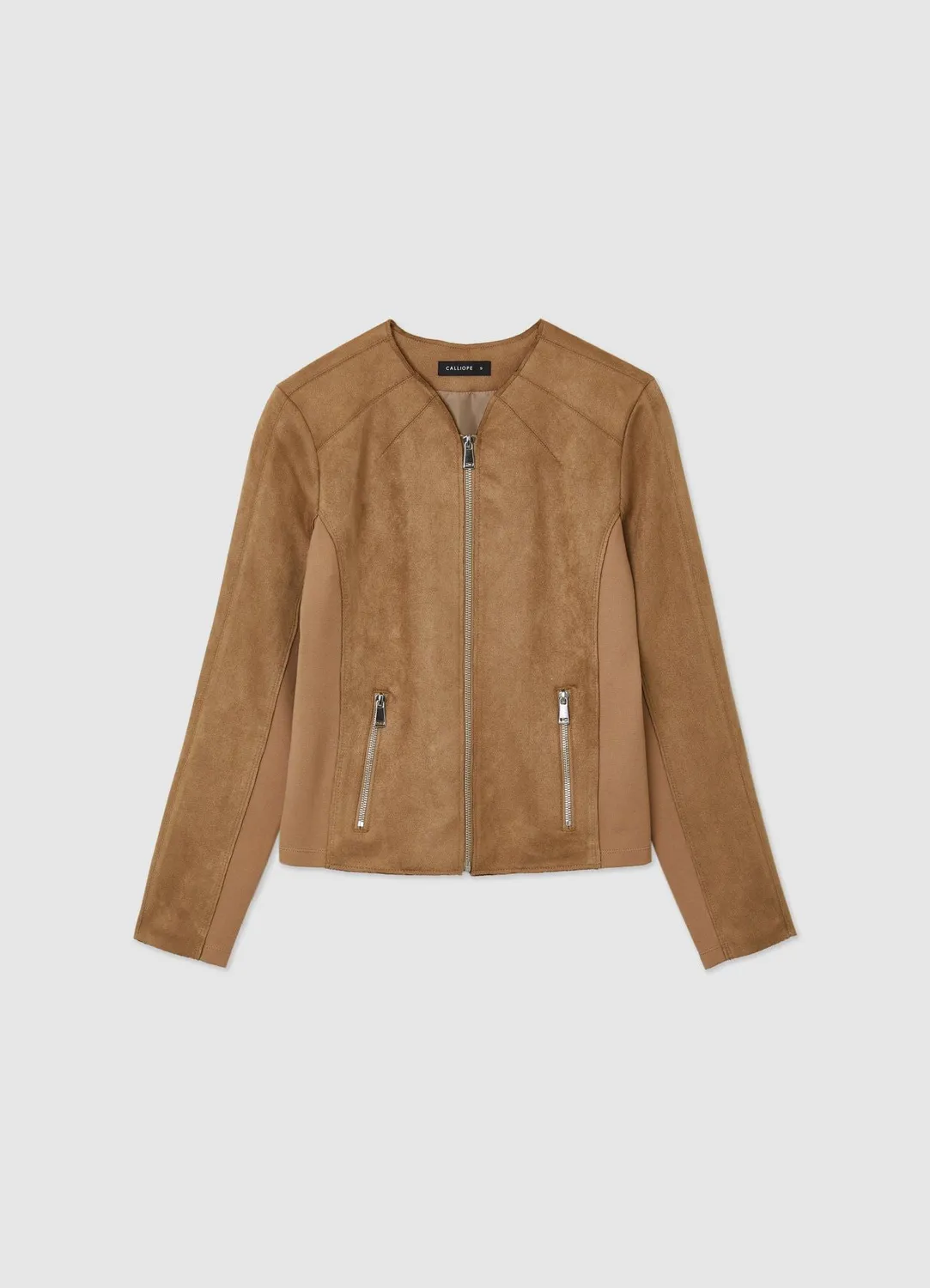 Calliope blouson suédine femme zippé à poches