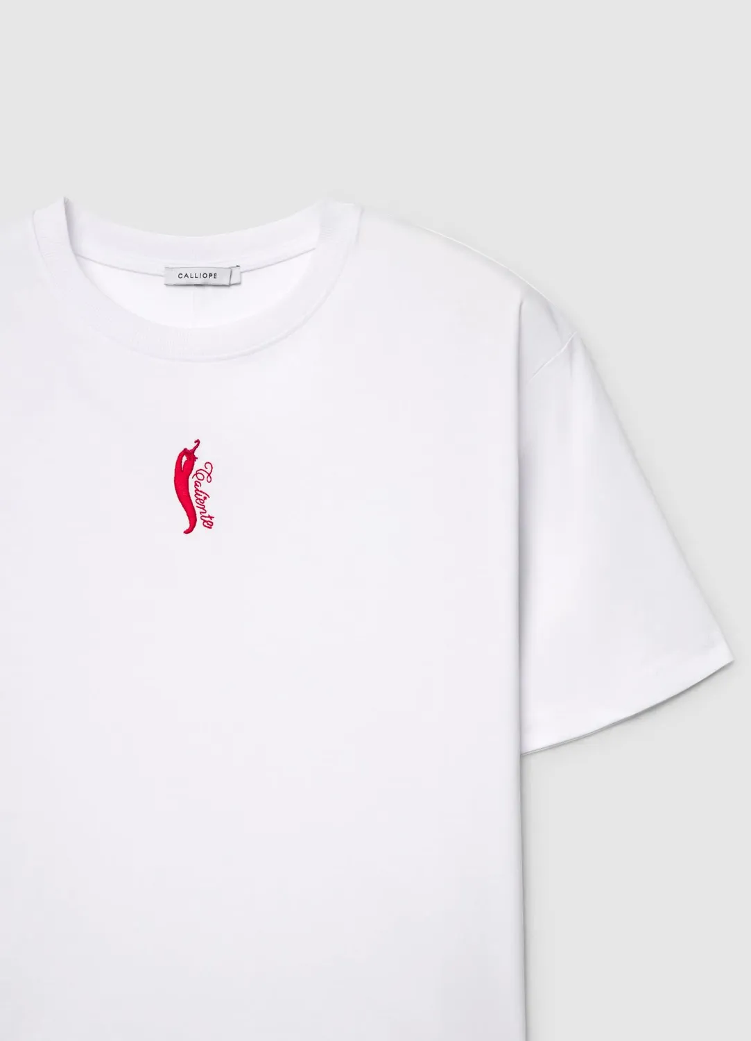 Calliope t-shirt broderie piment femme coton