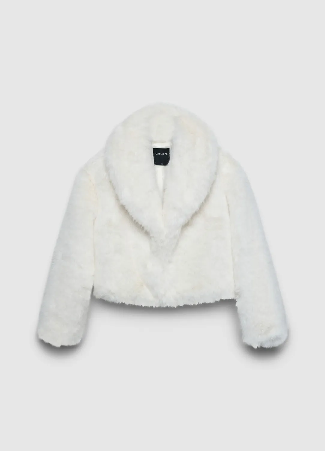 Calliope manteau crop fausse fourrure femme soir