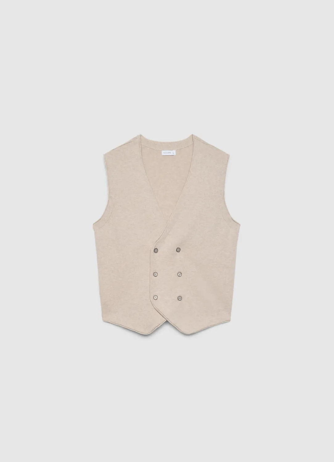 Calliope gilet homme maille col V double boutonnage