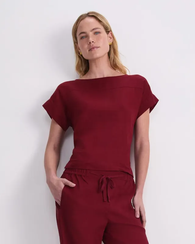 SportsCraft Dahlia top femme lin col bateau