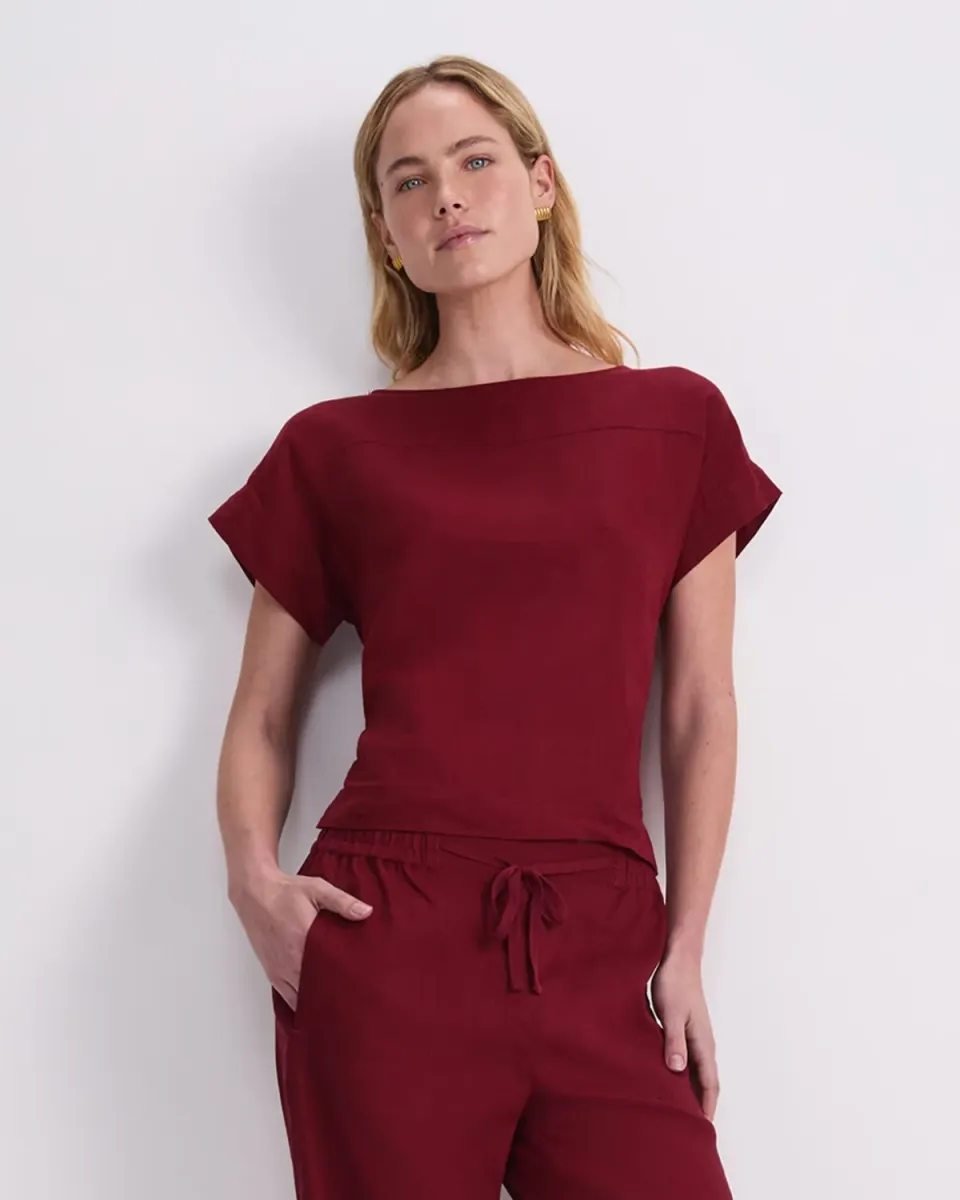 SportsCraft Dahlia top femme lin col bateau