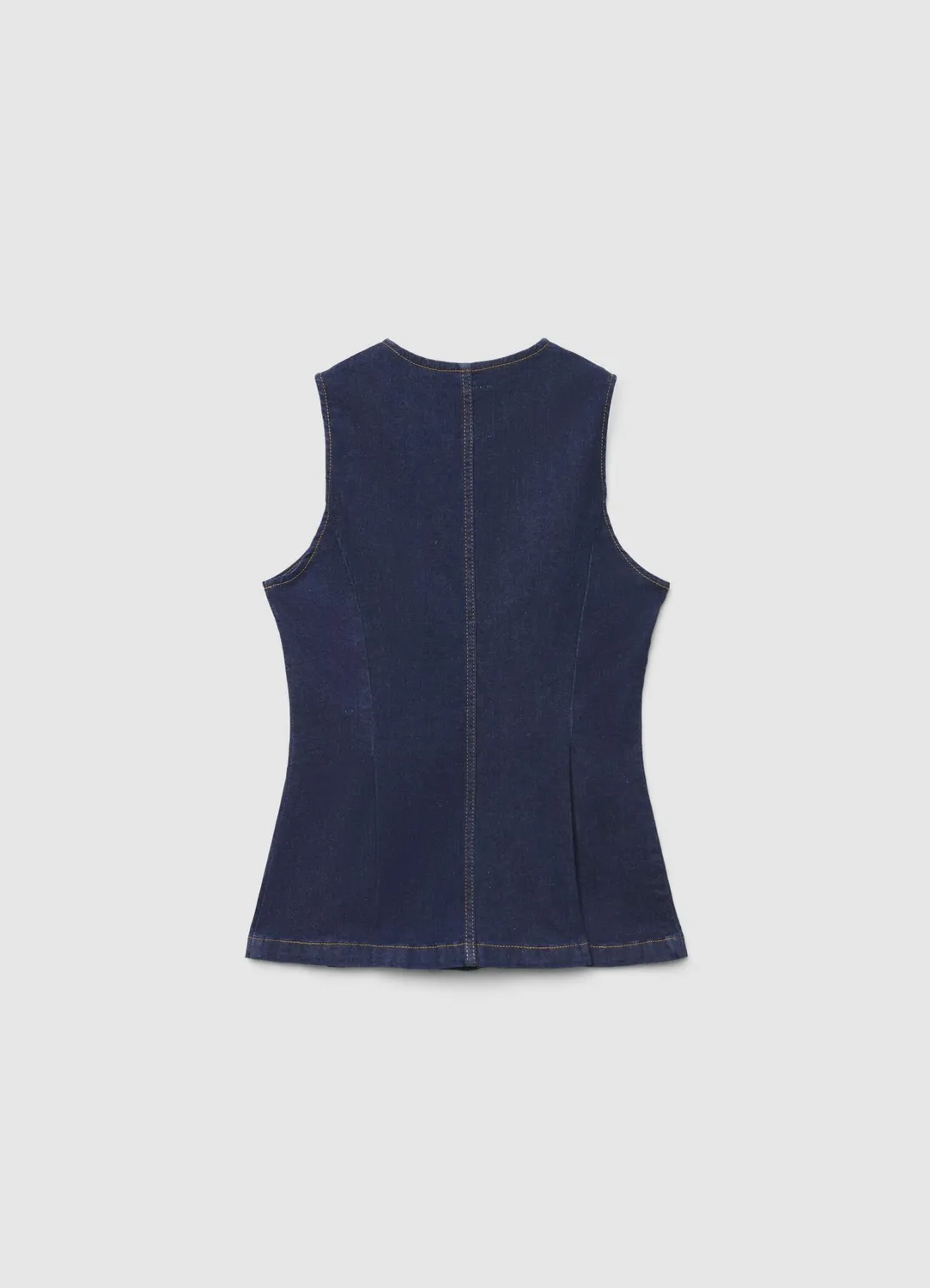 Calliope Gilet denim boutons gilet femme cintré