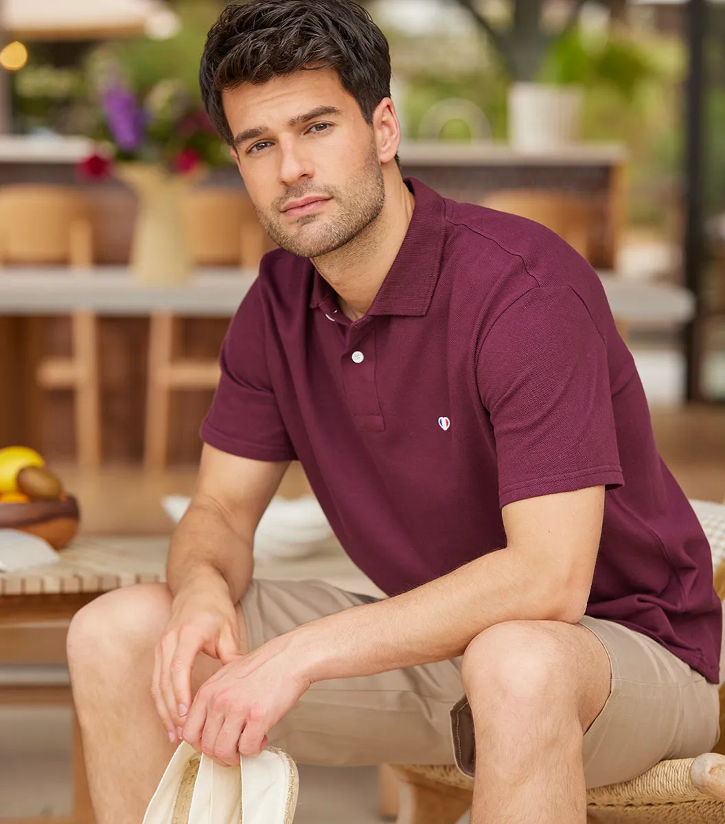 Cocorico Iconique Bordeaux polo homme bordeaux coton