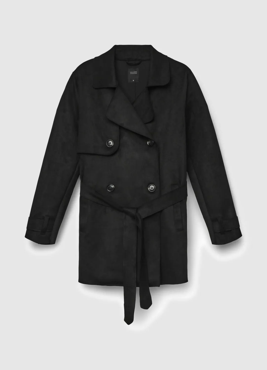 Calliope Trench femme simili daim ceinture