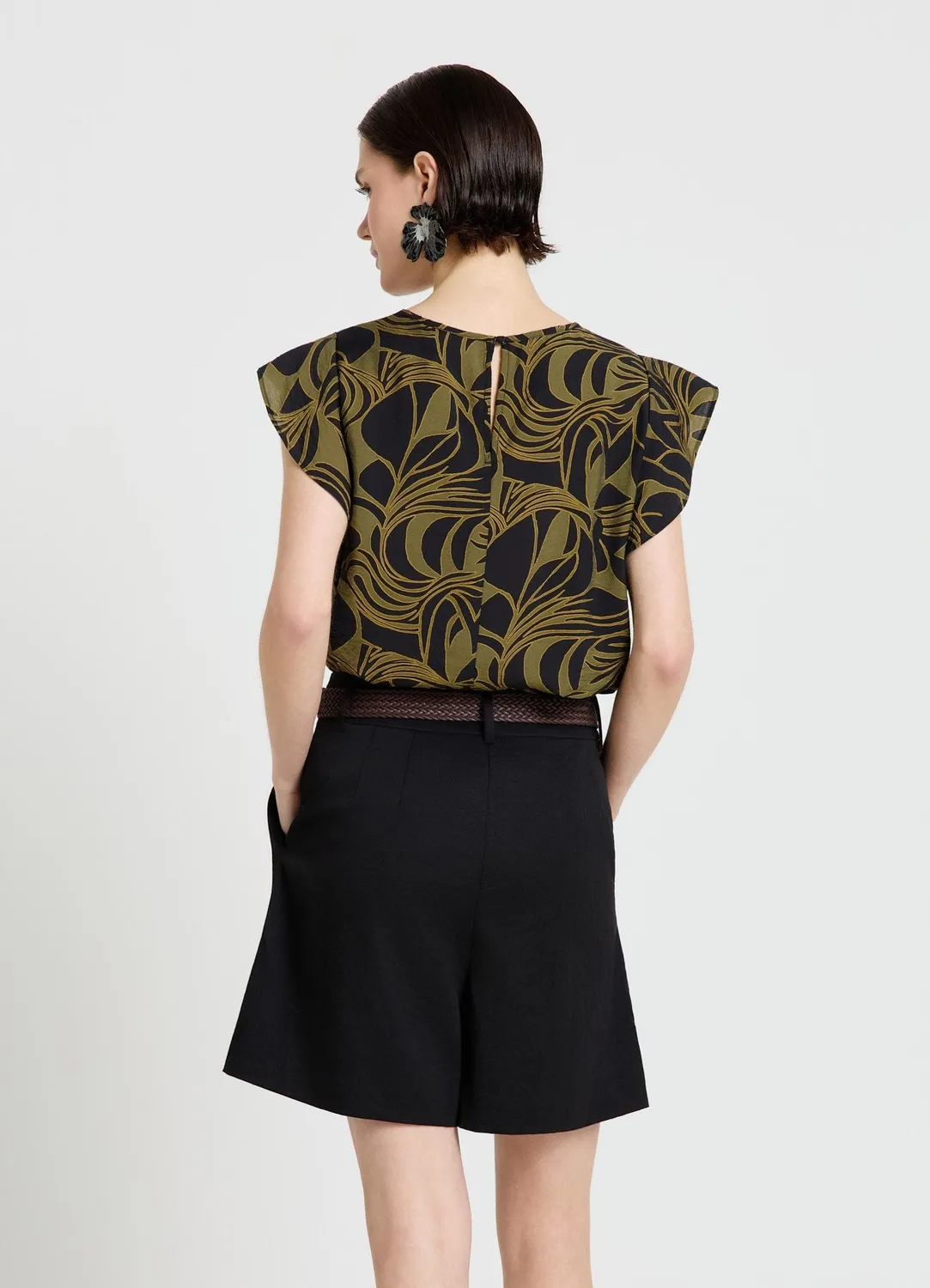 Calliope blouse manches courtes imprimé feuillage femme