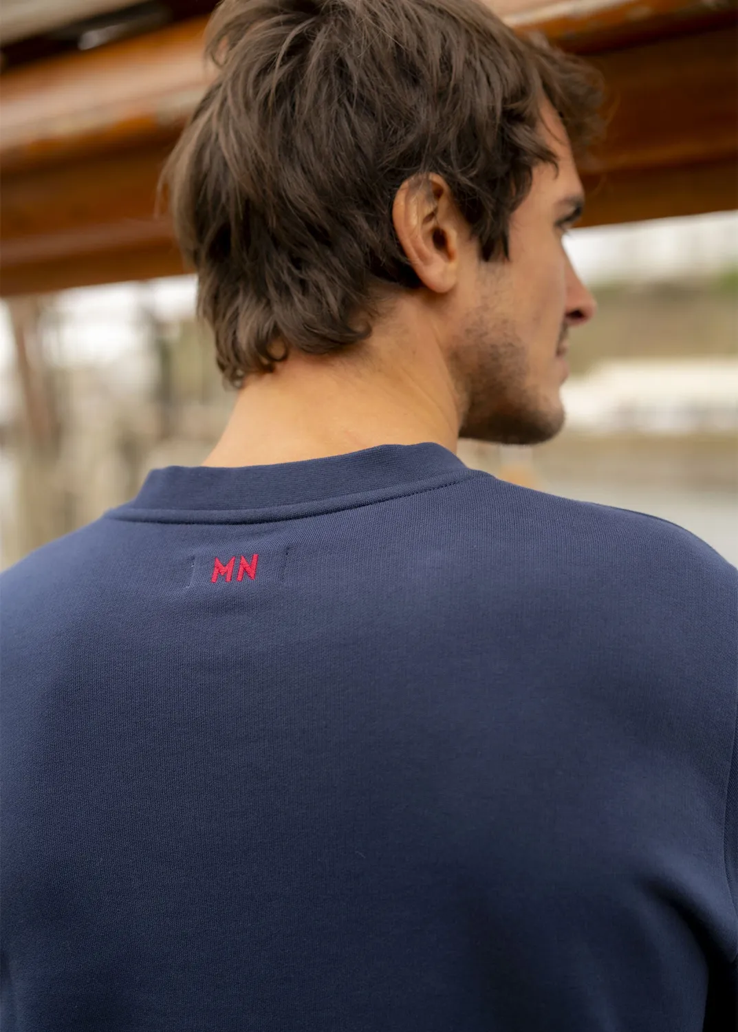 Saint James Jean Bart sweat amiral/tulipe coton